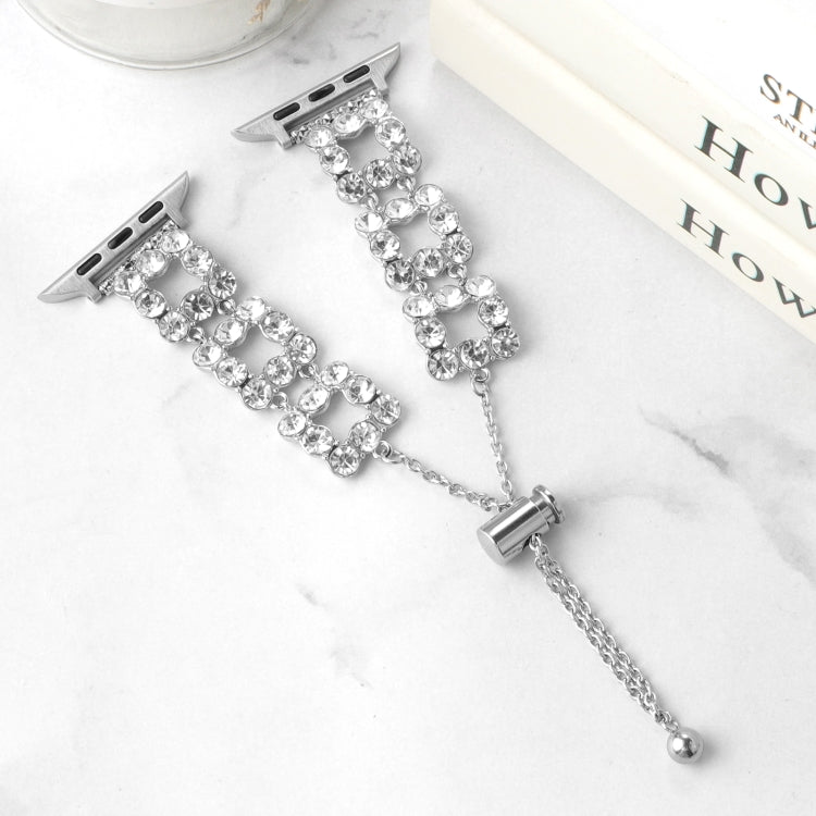 For Apple Watch SE 2022 44mm Rhinestone Metal Bracelet Watch Band(Silver) - free shipping - PMC TechLife - Order now!