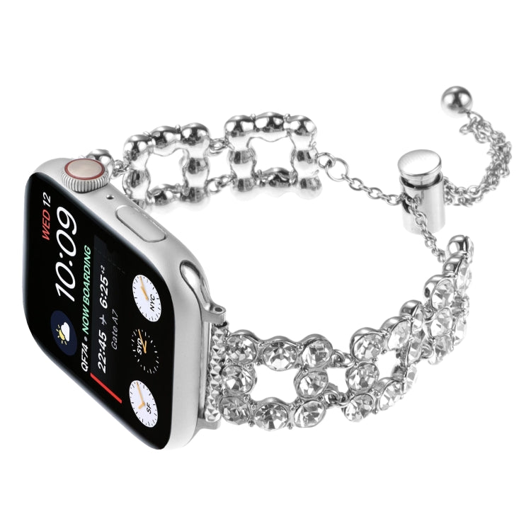 For Apple Watch Series 6 44mm Rhinestone Metal Bracelet Watch Band(Silver) - free shipping - PMC TechLife - Order now!