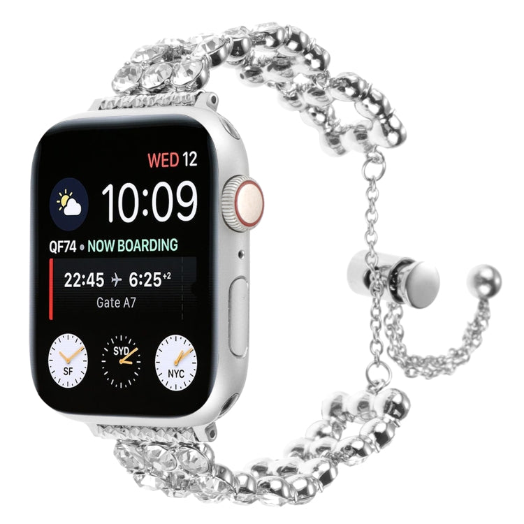 For Apple Watch Series 3 38mm Rhinestone Metal Bracelet Watch Band(Silver) - free shipping - PMC TechLife - Order now!