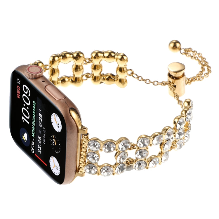For Apple Watch 38mm Rhinestone Metal Bracelet Watch Band(Gold) - free shipping - PMC TechLife - Order now!