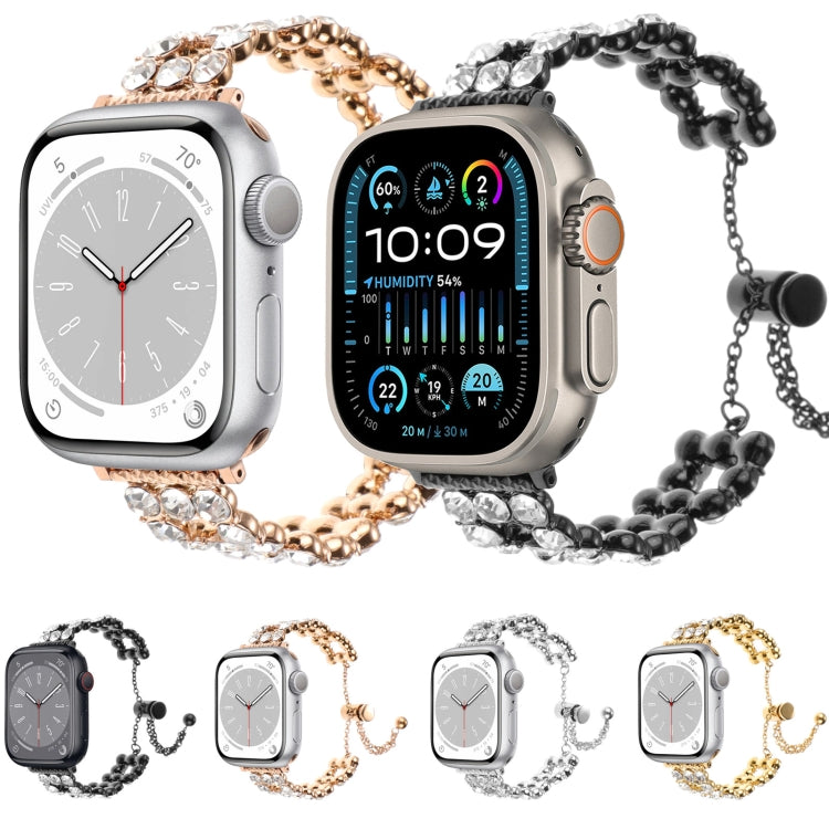 For Apple Watch SE 2023 44mm Rhinestone Metal Bracelet Watch Band(Silver) - free shipping - PMC TechLife - Order now!