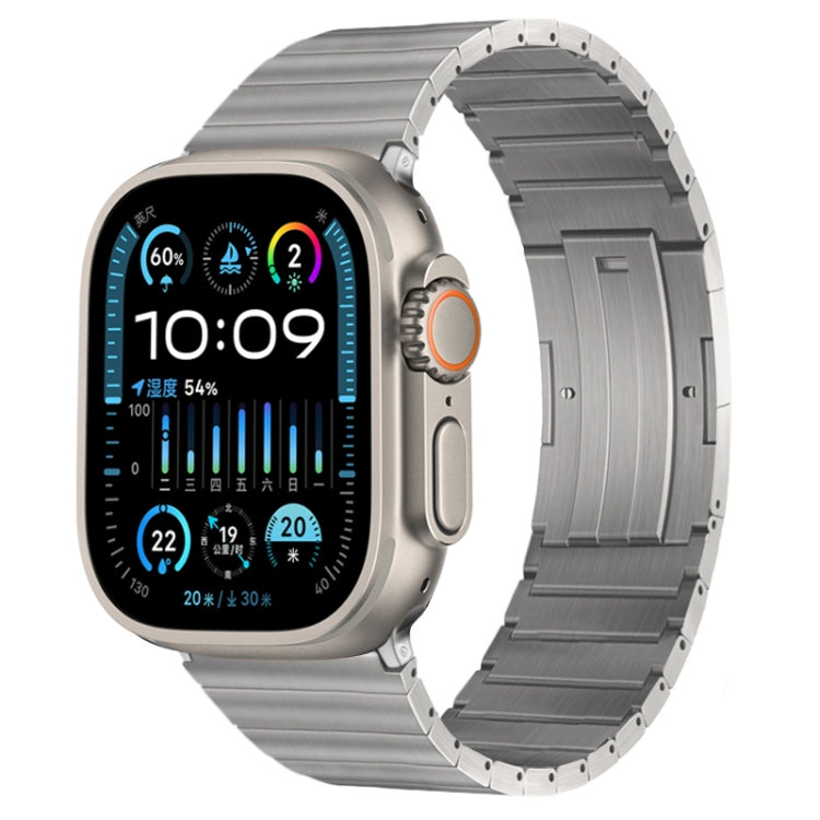 For Apple Watch Ultra 2 49mm PG60 Single Bead Bamboo Joint Titanium Metal Watch Band(Silver) - free shipping - PMC TechLife - Order now!