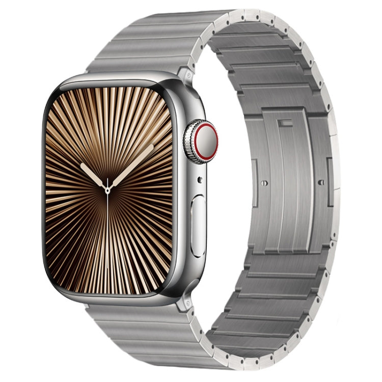 For Apple Watch Series 10 42mm PG60 Single Bead Bamboo Joint Titanium Metal Watch Band(Silver) - free shipping - PMC TechLife - Order now!