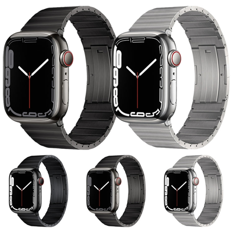 For Apple Watch Series 7 45mm PG60 Single Bead Bamboo Joint Titanium Metal Watch Band(Silver) - free shipping - PMC TechLife - Order now!