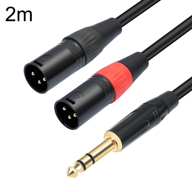 TC145YXK108RE-10 6.35mm 1/4 TRS Male to Dual XLR Male Audio Cable, Length:2m(Black) - free shipping - PMC TechLife - Order now!