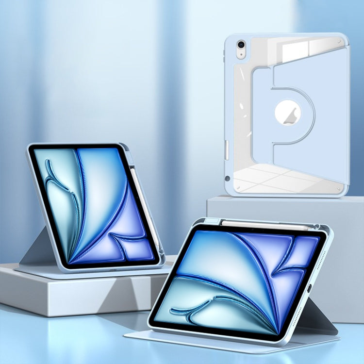 For iPad Air 11 2025 / 2024 Magnetic Split Leather Smart Tablet Case with Pen Slot(Sky Blue) - iPad Air 11 2025 / 2024 Cases by PMC TechLife | Online Shopping South Africa | PMC TechLife | Buy Now Pay Later Mobicred