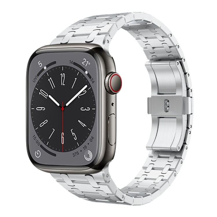 For Apple Watch SE 2023 40mm PG94 Dual-link Modified Stainless Steel Watch Band(Silver) - free shipping - PMC TechLife - Order now!