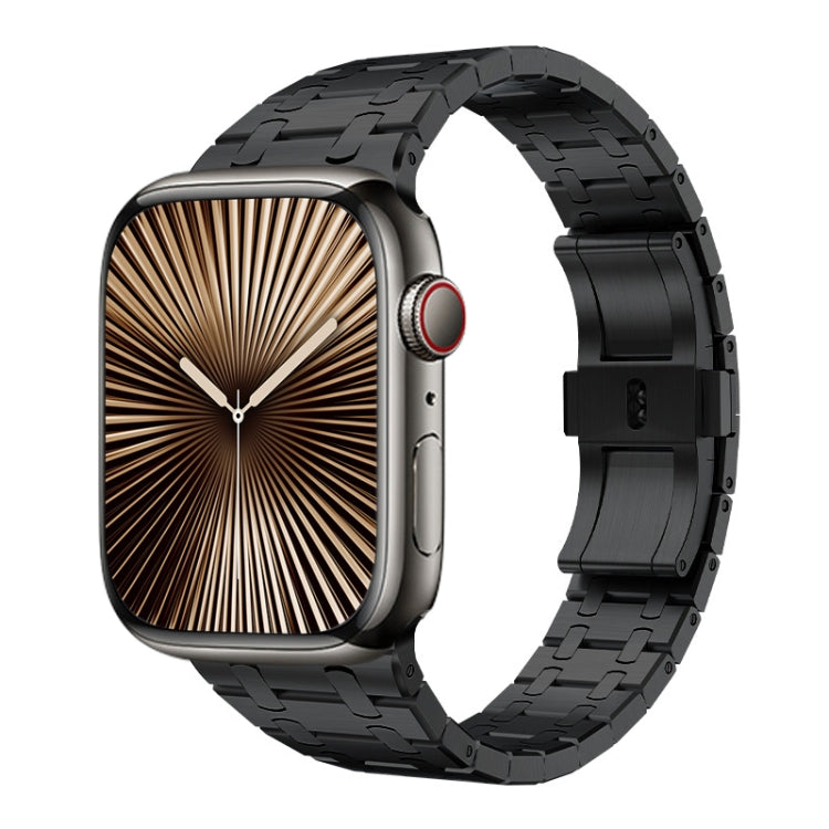 For Apple Watch Series 10 46mm PG94 Dual-link Modified Stainless Steel Watch Band(Black) - Watch Bands by PMc TechLife | Online Shopping South Africa | PMc TechLife | Buy Now Pay Later Mobicred