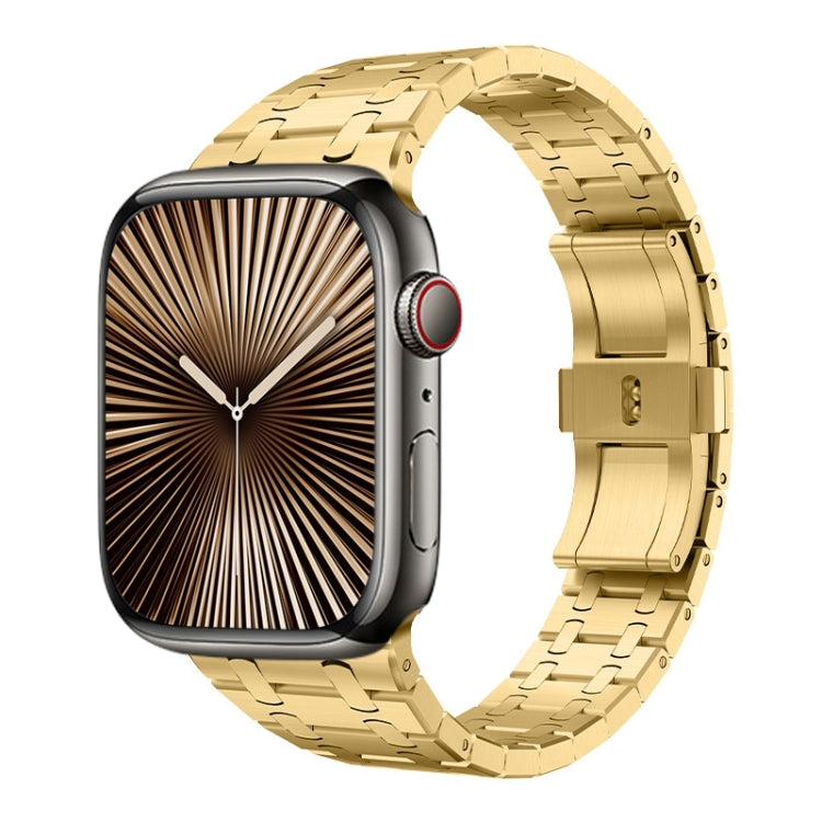 For Apple Watch Series 10 46mm PG94 Dual-link Modified Stainless Steel Watch Band(Gold) - free shipping - PMC TechLife - Order now!