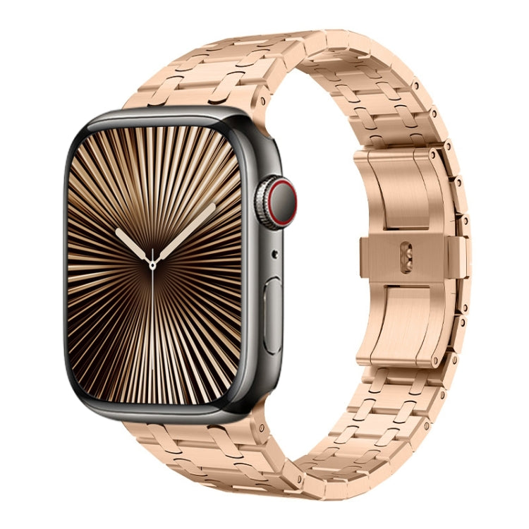For Apple Watch Series 10 46mm PG94 Dual-link Modified Stainless Steel Watch Band(Rose Gold) - free shipping - PMC TechLife - Order now!
