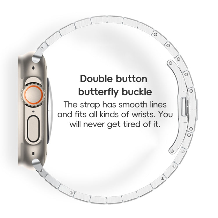 For Apple Watch Series 8 41mm PG94 Dual-link Modified Stainless Steel Watch Band(Silver) - free shipping - PMC TechLife - Order now!