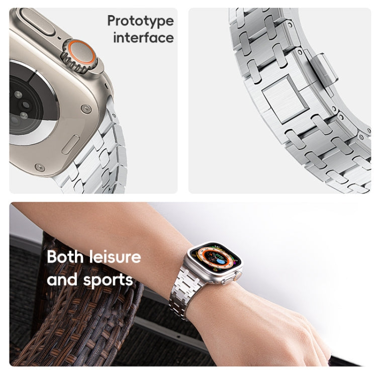 For Apple Watch Series 10 46mm PG94 Dual-link Modified Stainless Steel Watch Band(Silver) - free shipping - PMC TechLife - Order now!