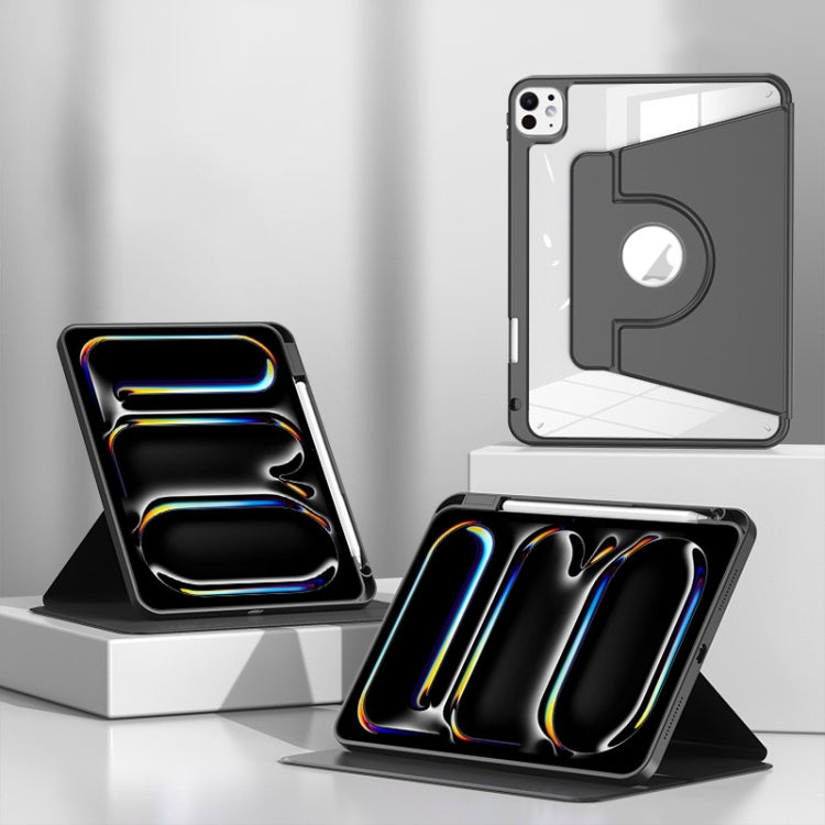 For iPad Pro 13 2024 Magnetic Split Leather Smart Tablet Case with Pen Slot(Black) - iPad Pro 13 2024 Cases by PMC TechLife | Online Shopping South Africa | PMC TechLife | Buy Now Pay Later Mobicred