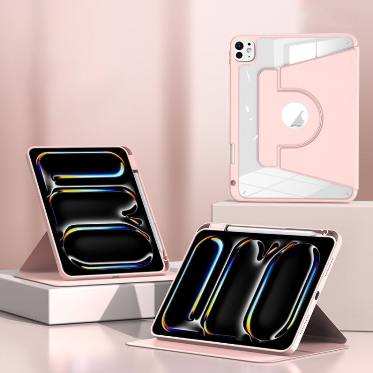 For iPad Pro 13 2024 Magnetic Split Leather Smart Tablet Case with Pen Slot(Pink) - iPad Pro 13 2024 Cases by PMC TechLife | Online Shopping South Africa | PMC TechLife | Buy Now Pay Later Mobicred