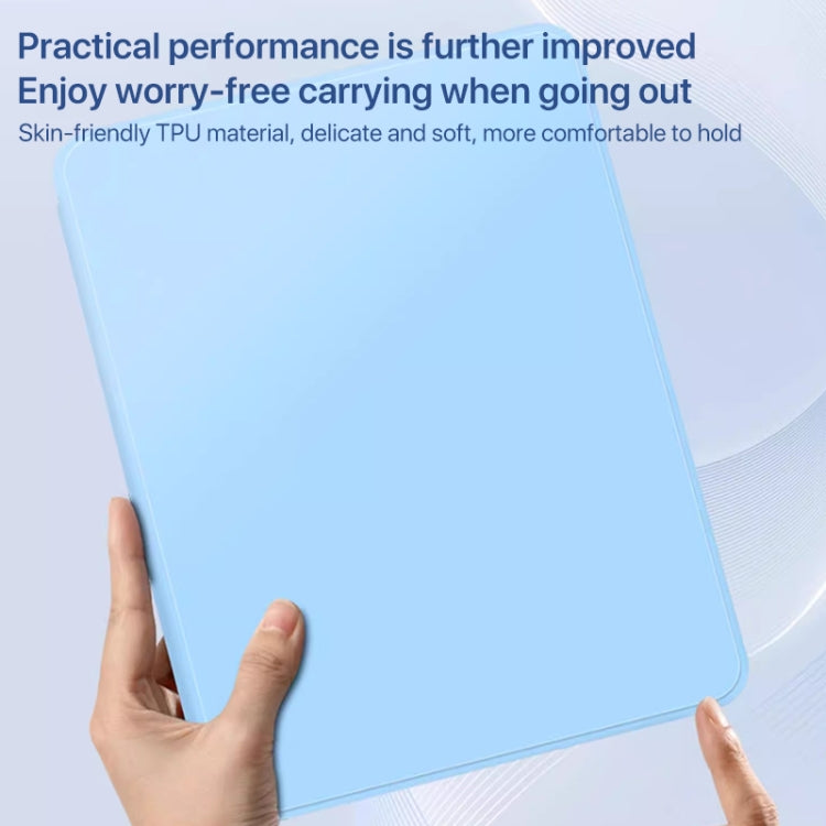 For iPad Air 13 2024 Magnetic Split Leather Smart Tablet Case with Pen Slot(Sky Blue) - iPad Air 13 2024 Cases by PMC TechLife | Online Shopping South Africa | PMC TechLife | Buy Now Pay Later Mobicred