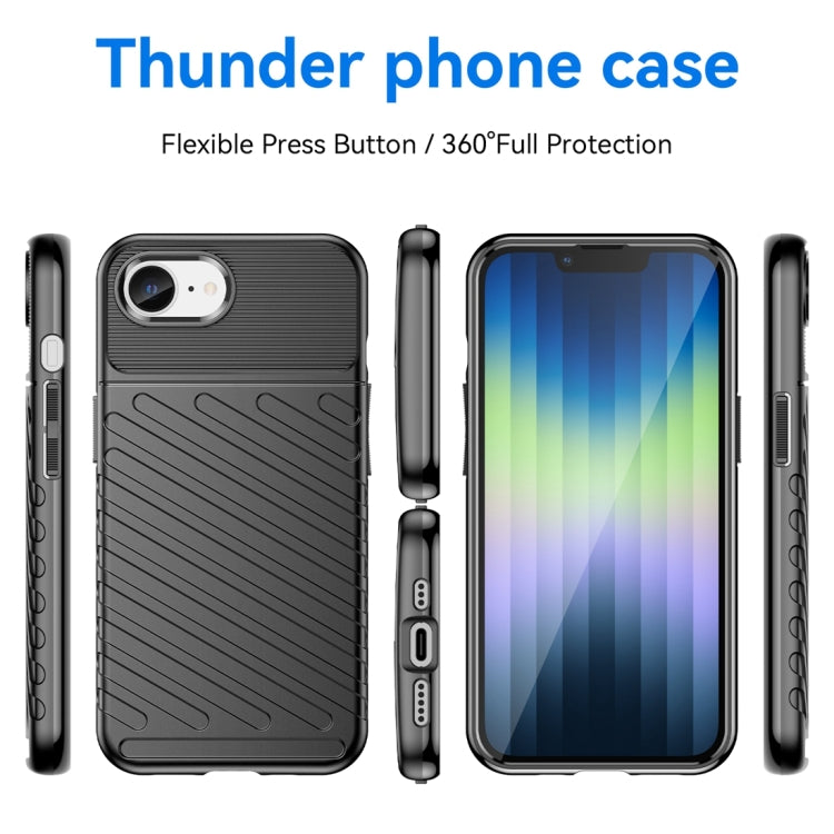 For iPhone SE 2024 Thunderbolt Shockproof Soft TPU Phone Case(Black) - More iPhone Cases by PMC TechLife | Online Shopping South Africa | PMC TechLife | Buy Now Pay Later Mobicred