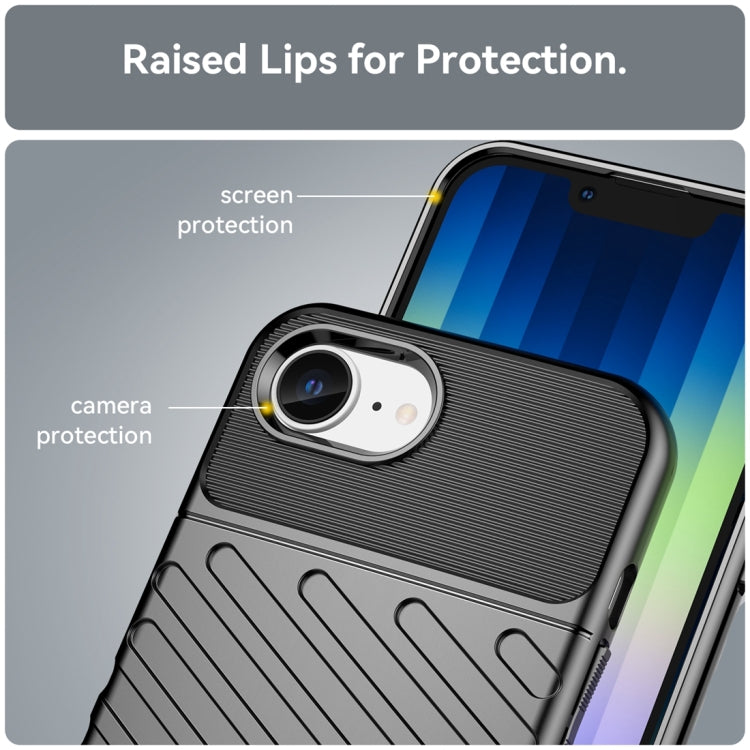 For iPhone SE 2024 Thunderbolt Shockproof Soft TPU Phone Case(Black) - More iPhone Cases by PMC TechLife | Online Shopping South Africa | PMC TechLife | Buy Now Pay Later Mobicred