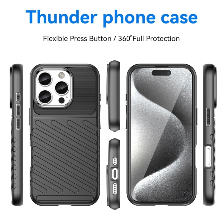 For iPhone 16 Pro Thunderbolt Shockproof Soft TPU Phone Case(Black) - iPhone 16 Pro Cases by PMC TechLife | Online Shopping South Africa | PMC TechLife | Buy Now Pay Later Mobicred