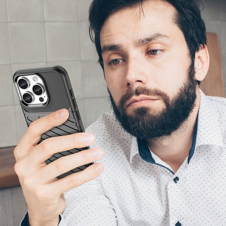 For iPhone 16 Pro Thunderbolt Shockproof Soft TPU Phone Case(Black) - iPhone 16 Pro Cases by PMC TechLife | Online Shopping South Africa | PMC TechLife | Buy Now Pay Later Mobicred