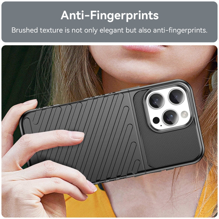 For iPhone 16 Pro Max Thunderbolt Shockproof Soft TPU Phone Case(Black) - iPhone 16 Pro Max Cases by PMC TechLife | Online Shopping South Africa | PMC TechLife | Buy Now Pay Later Mobicred