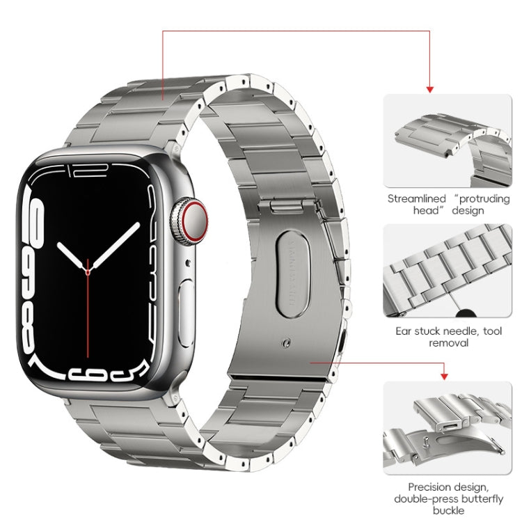 For Apple Watch Series 2 38mm PG63 Three-Bead Protrusion Titanium Metal Watch Band(Silver) - free shipping - PMC TechLife - Order now!