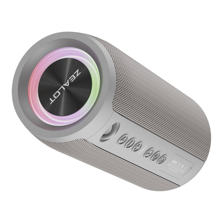 Zealot S51 Pro Shocking Bass Bluetooth Speaker with Colorful Light(Grey) - free shipping - PMC Jewellery - Order now!