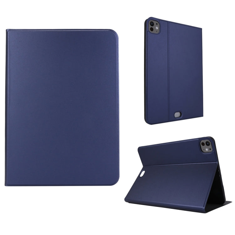For iPad Pro 11 2024 Stretch Voltage Plain Leather Smart Tablet Case(Dark Blue) - iPad Pro 11 2024 Cases by PMC TechLife | Online Shopping South Africa | PMC TechLife | Buy Now Pay Later Mobicred