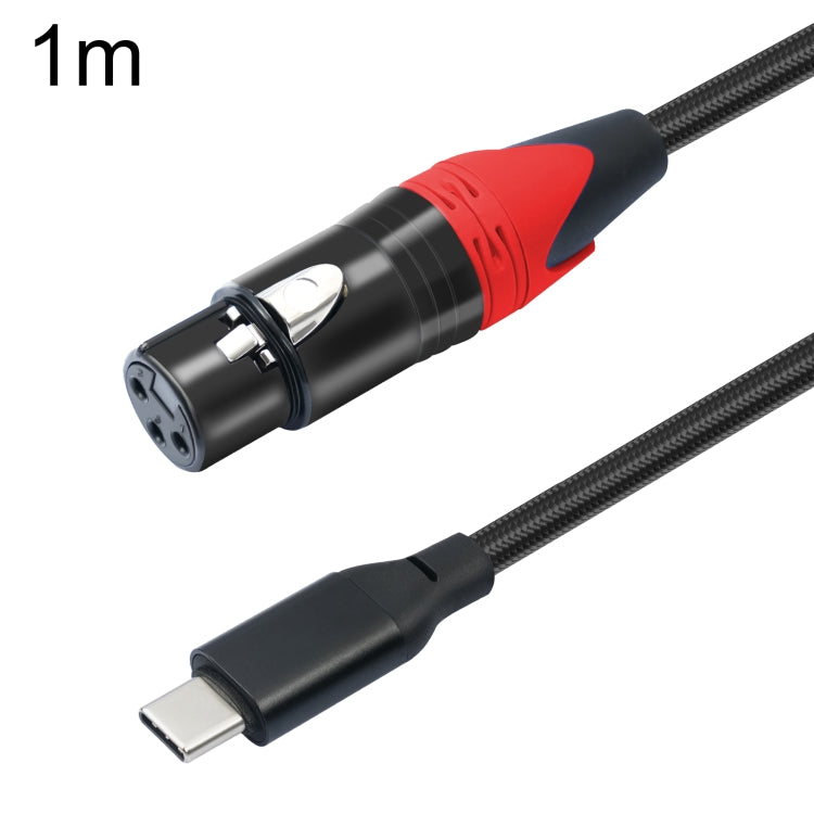 TY03RE Type-C Male to XLR Female Audio Cable for Dynamic Microphone, Length:1m(Black) - Microphone Audio Cable & Connector by PMC TechLife | Online Shopping South Africa | PMC TechLife | Buy Now Pay Later Mobicred