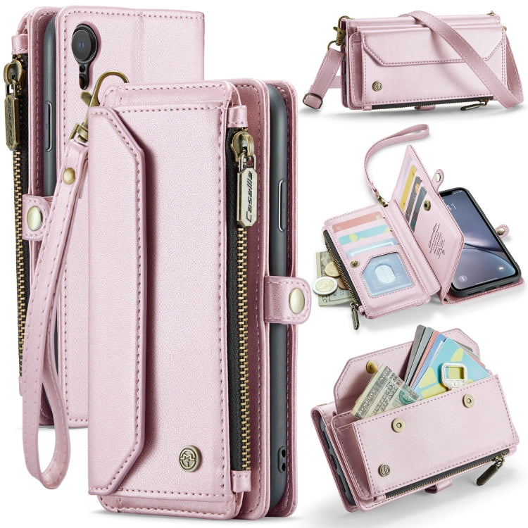 For iPhone XR CaseMe C36 Card Slots Zipper Wallet RFID Anti-theft Leather Phone Case(Pink) - free shipping - PMC Jewellery - Order now!