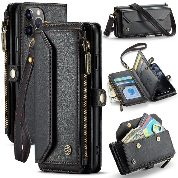 For iPhone 11 Pro Max CaseMe C36 Card Slots Zipper Wallet RFID Anti-theft Leather Phone Case(Black) - free shipping - PMC Jewellery - Order now!
