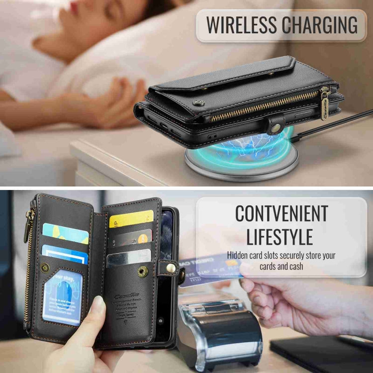 For iPhone 11 Pro Max CaseMe C36 Card Slots Zipper Wallet RFID Anti-theft Leather Phone Case(Black) - free shipping - PMC Jewellery - Order now!