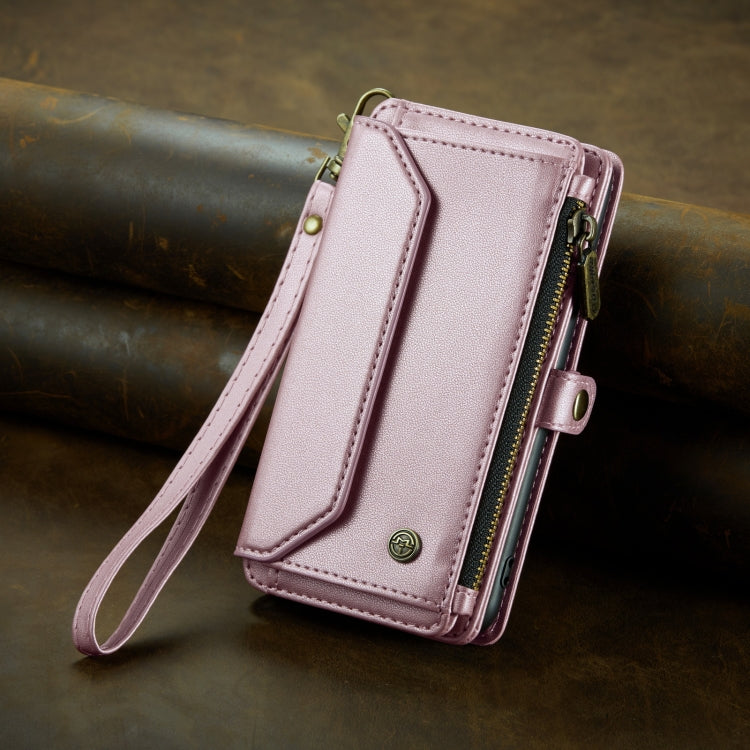 For iPhone 15 Pro CaseMe C36 Card Slots Zipper Wallet RFID Anti-theft Leather Phone Case(Pink) - free shipping - PMC Jewellery - Order now!