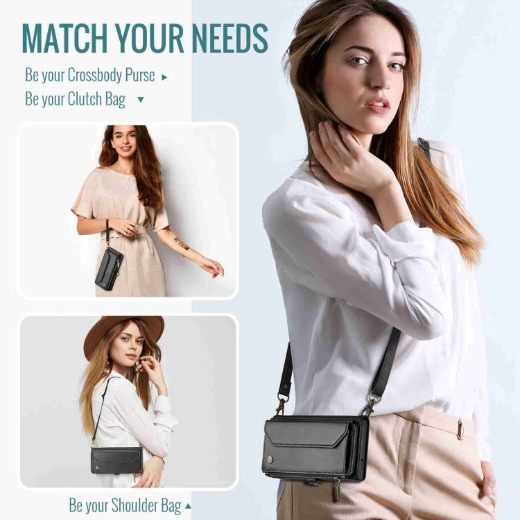 For iPhone 8 / 7 / 6 CaseMe C36 Card Slots Zipper Wallet RFID Anti-theft Leather Phone Case(Black) - free shipping - PMC Jewellery - Order now!