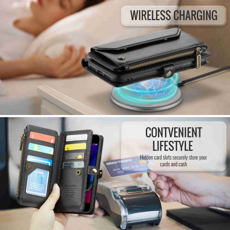 For iPhone 8 Plus / 7 Plus / 6 Plus CaseMe C36 Card Slots Zipper Wallet RFID Anti-theft Leather Phone Case(Black) - free shipping - PMC Jewellery - Order now!