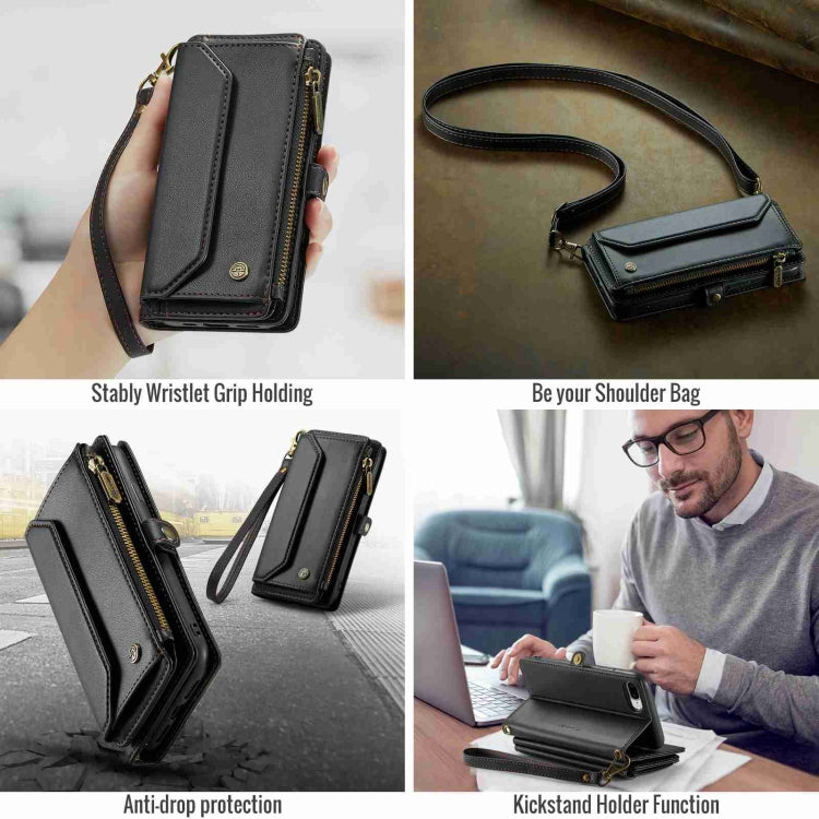 For iPhone 8 Plus / 7 Plus / 6 Plus CaseMe C36 Card Slots Zipper Wallet RFID Anti-theft Leather Phone Case(Black) - free shipping - PMC Jewellery - Order now!