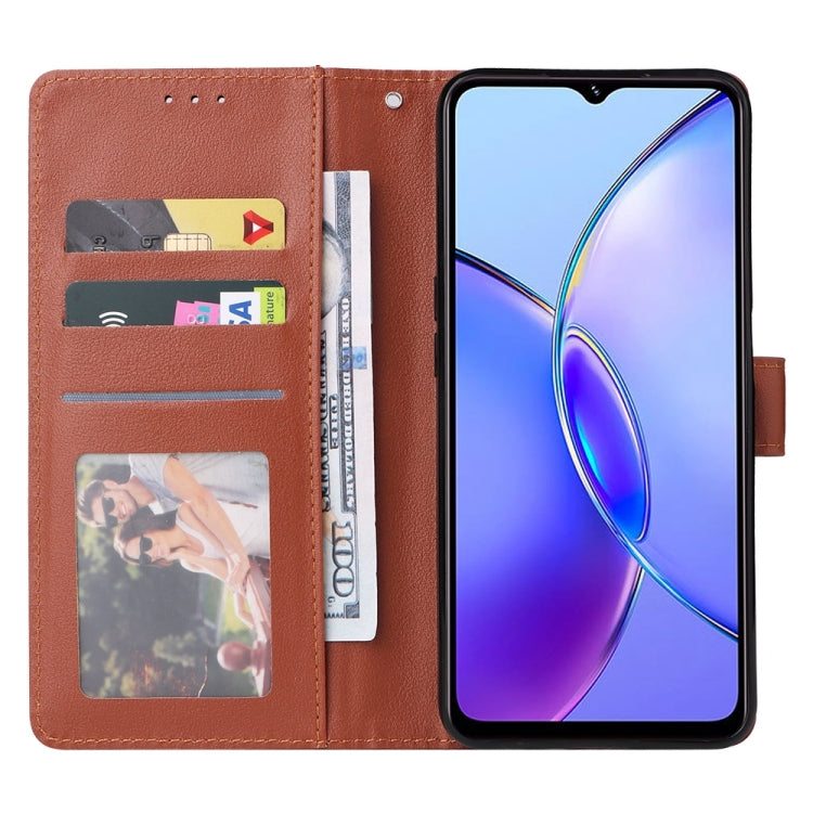 For vivo Y17s 4G Multifunctional Horizontal Flip Leather Phone Case with Three Card Slot(Brown) - vivo Cases by PMC TechLife | Online Shopping South Africa | PMC TechLife | Buy Now Pay Later Mobicred
