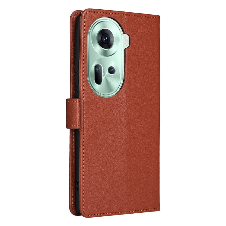 For OPPO Reno11 5G Global 3-Card Slots Multifunctional Leather Phone Case(Brown) - OPPO Cases by PMC TechLife | Online Shopping South Africa | PMC TechLife | Buy Now Pay Later Mobicred