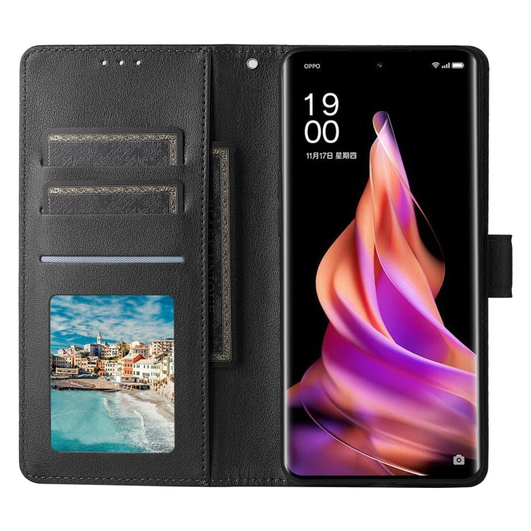 For OPPO Reno9 /9 Pro 5G Multifunctional Horizontal Flip Leather Phone Case with Three Card Slot(Black) - OPPO Cases by PMC TechLife | Online Shopping South Africa | PMC TechLife | Buy Now Pay Later Mobicred