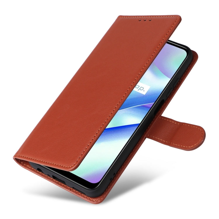 For Realme C33 Multifunctional Horizontal Flip Leather Phone Case with Three Card Slot(Brown) - Realme Cases by PMC TechLife | Online Shopping South Africa | PMC TechLife | Buy Now Pay Later Mobicred