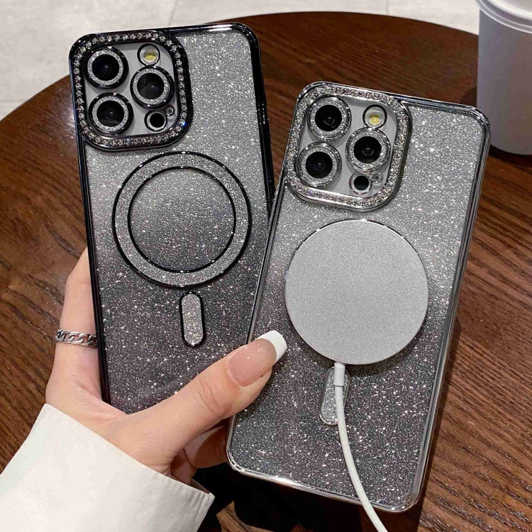 For iPhone 16 Plus Diamond Gradient Glitter Plated MagSafe Phone Case(Pink) - free shipping - PMC Jewellery - Order now!