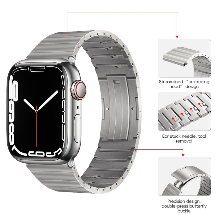 For Apple Watch SE 2022 44mm PG65 Single Bead Bamboo Joint Spring Bars Titanium Metal Watch Band(Silver) - free shipping - PMc TechLife - Order now!