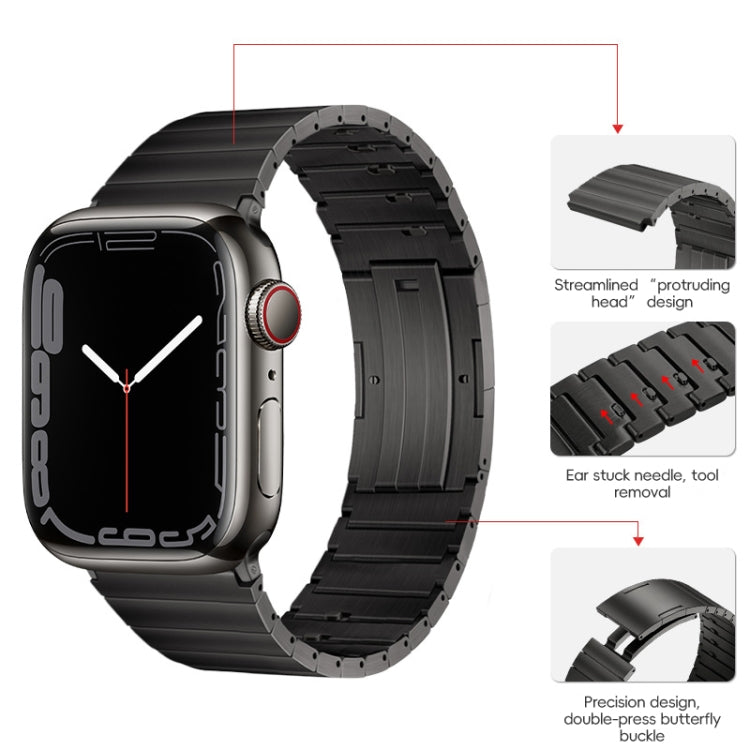 For Apple Watch Series 7 45mm PG65 Single Bead Bamboo Joint Spring Bars Titanium Metal Watch Band(Graphite Black) - free shipping - PMc TechLife - Order now!