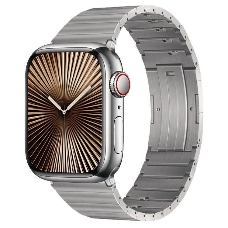 For Apple Watch Series 10 42mm PG65 Single Bead Bamboo Joint Spring Bars Titanium Metal Watch Band(Silver) - free shipping - PMc TechLife - Order now!