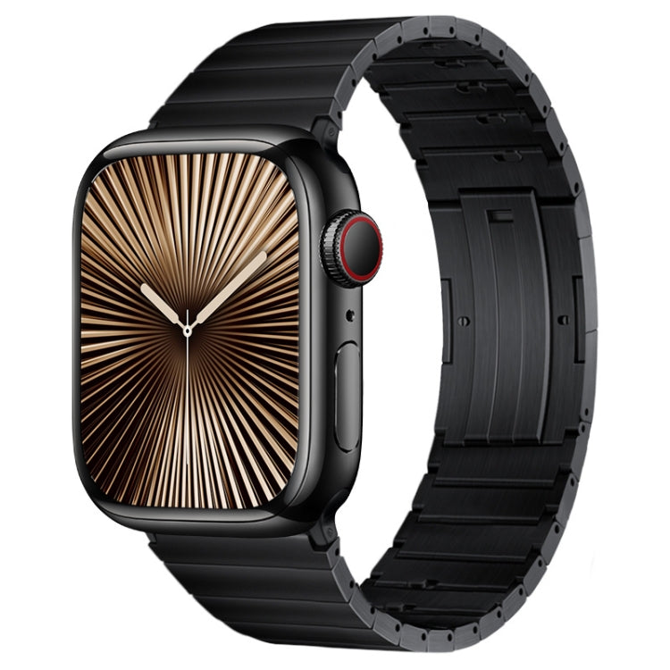 For Apple Watch Series 10 46mm PG65 Single Bead Bamboo Joint Spring Bars Titanium Metal Watch Band(Black) - Watch Bands by PMc TechLife | Online Shopping South Africa | PMc TechLife | Buy Now Pay Later Mobicred