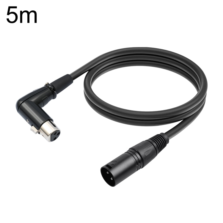 XK041L XLR 3pin Straight Male to Elbow Female Audio Cable, Length:5m(Black) - Microphone Audio Cable & Connector by PMC TechLife | Online Shopping South Africa | PMC TechLife | Buy Now Pay Later Mobicred