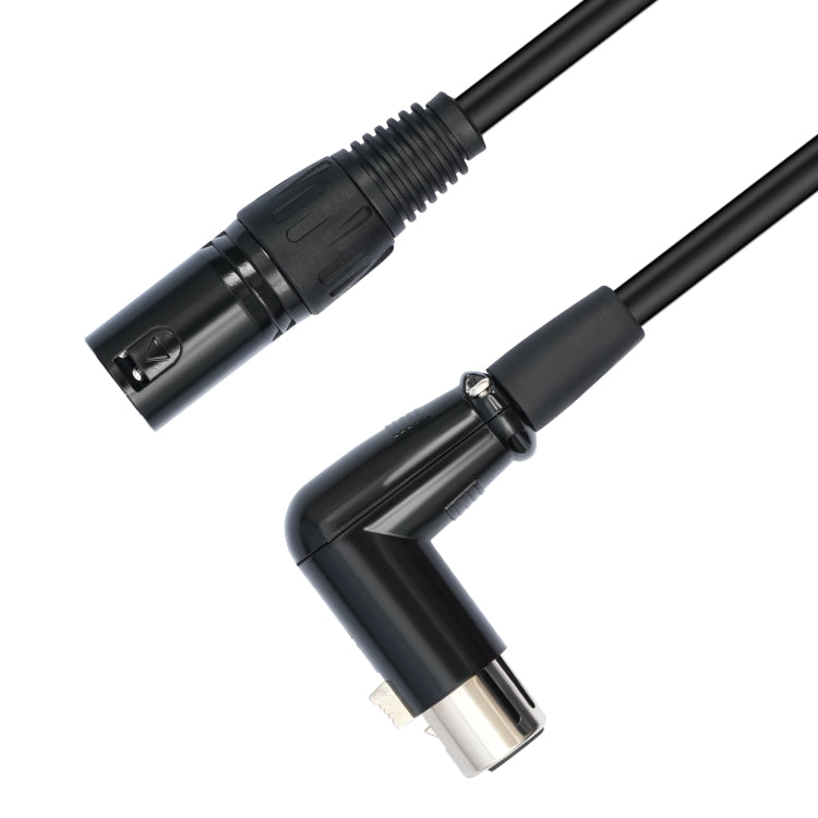XK041L XLR 3pin Straight Male to Elbow Female Audio Cable, Length:10m(Black) - Microphone Audio Cable & Connector by PMC TechLife | Online Shopping South Africa | PMC TechLife | Buy Now Pay Later Mobicred