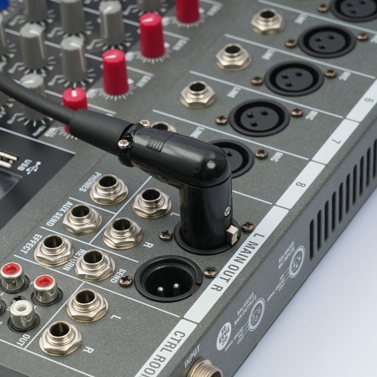 XK041L XLR 3pin Straight Male to Elbow Female Audio Cable, Length:10m(Black) - Microphone Audio Cable & Connector by PMC TechLife | Online Shopping South Africa | PMC TechLife | Buy Now Pay Later Mobicred