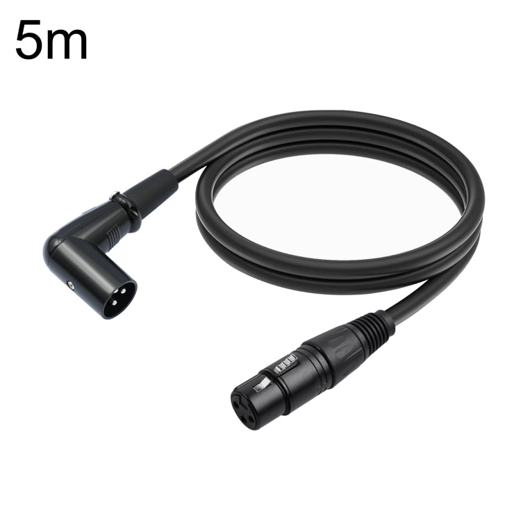 XK042L XLR 3pin Straight Female to Elbow Male Audio Cable, Length:5m(Black) - Microphone Audio Cable & Connector by PMC TechLife | Online Shopping South Africa | PMC TechLife | Buy Now Pay Later Mobicred