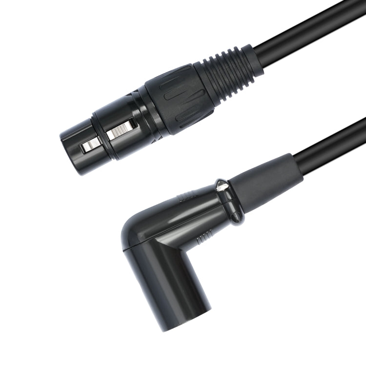 XK042L XLR 3pin Straight Female to Elbow Male Audio Cable, Length:5m(Black) - Microphone Audio Cable & Connector by PMC TechLife | Online Shopping South Africa | PMC TechLife | Buy Now Pay Later Mobicred