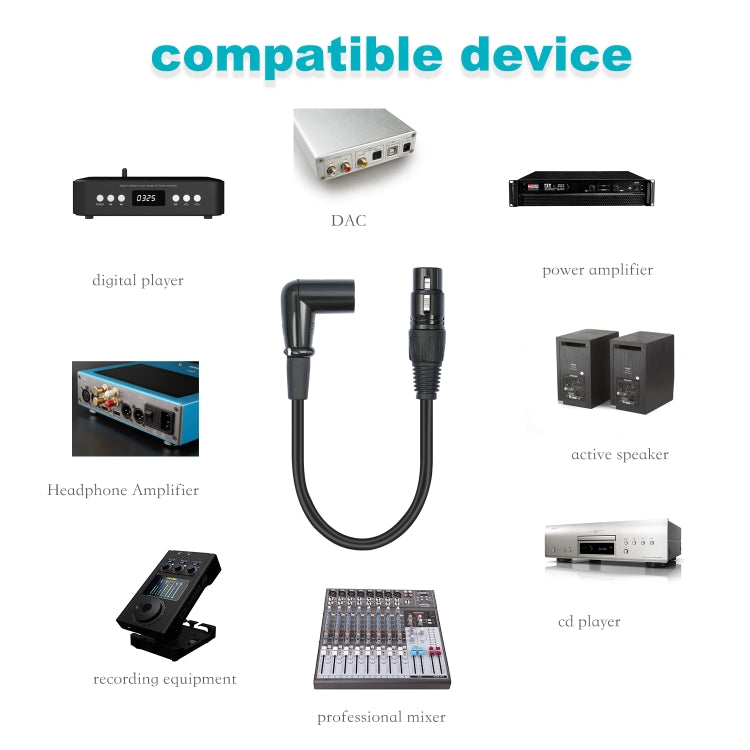 XK042L XLR 3pin Straight Female to Elbow Male Audio Cable, Length:5m(Black) - Microphone Audio Cable & Connector by PMC TechLife | Online Shopping South Africa | PMC TechLife | Buy Now Pay Later Mobicred